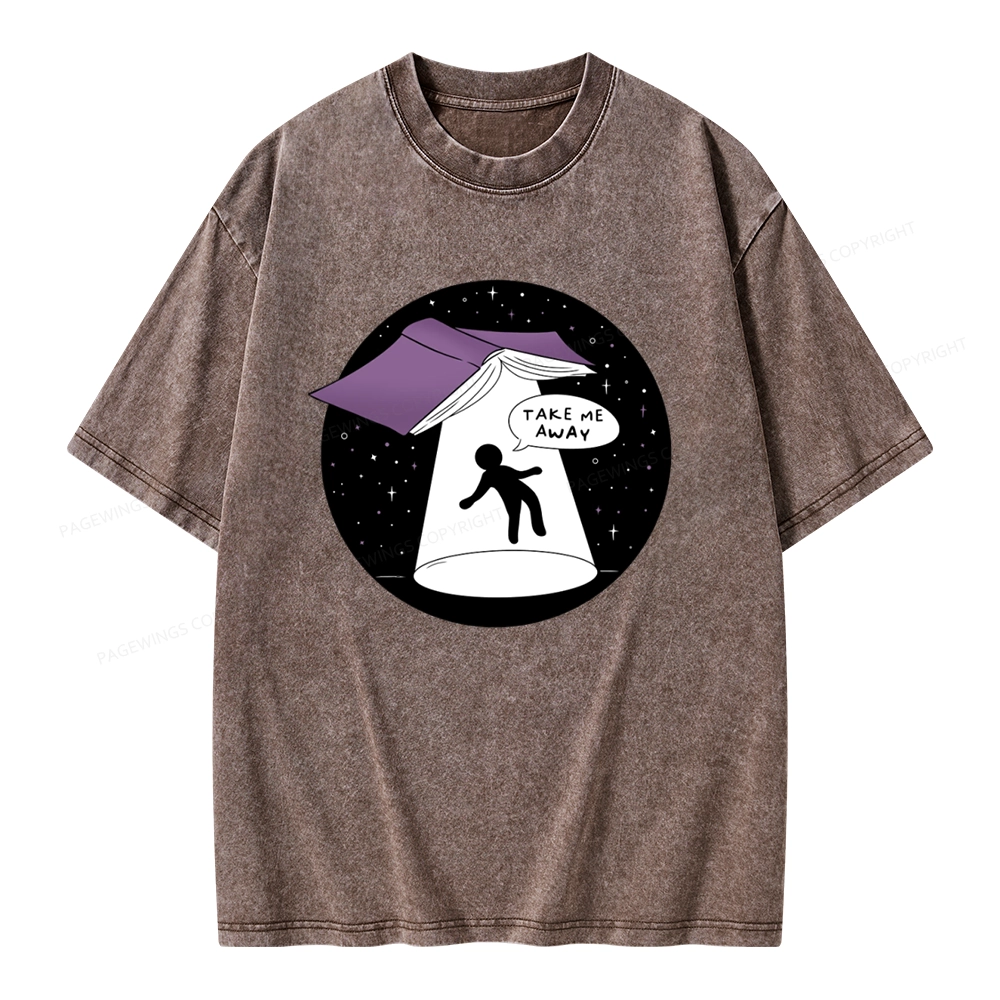 Pagewings Take Me Away Unisex Washed T-shirt