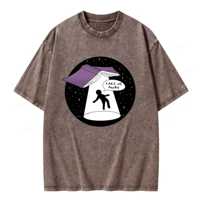 Pagewings Take Me Away Unisex Washed T-shirt