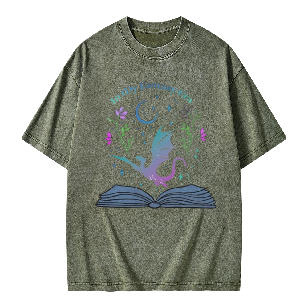 Pagewings In My Fantasy Book Era Unisex Washed T-shirt