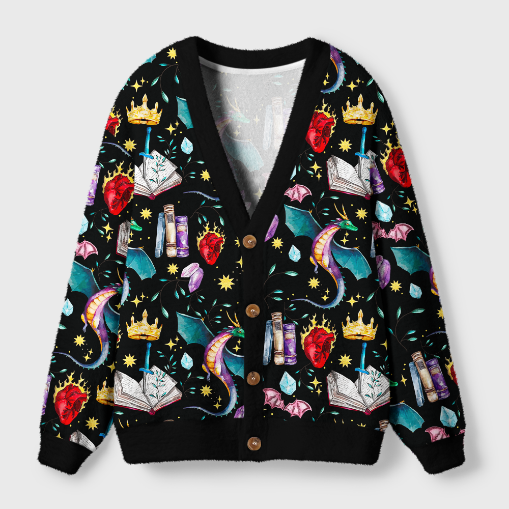 Pagewings Fantasy Reader Light Knit Unisex Cardigan Sweaters