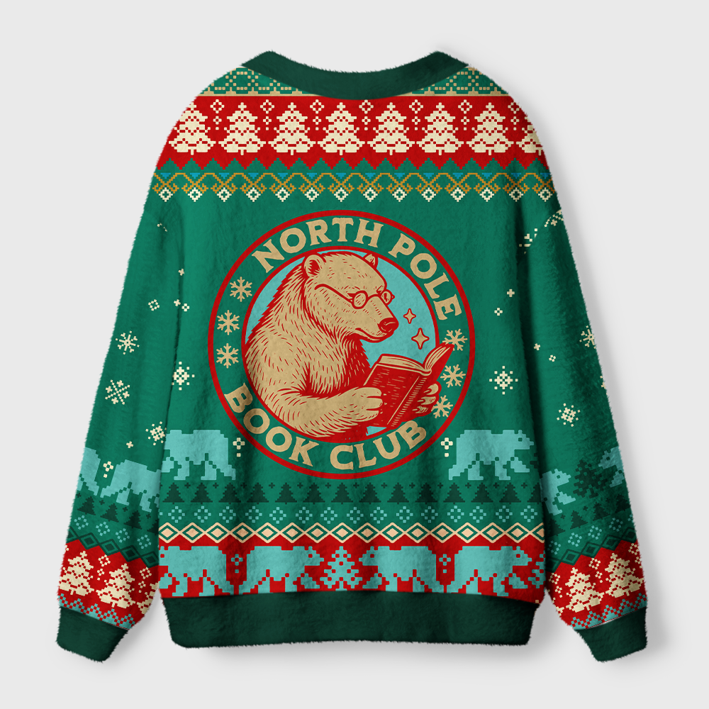 Pagewings North Pole Book Club Light Knit Unisex Cardigan Sweaters