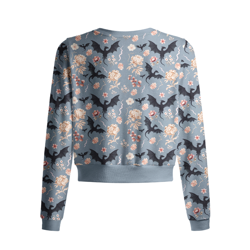 Pagewings Book Dragon Crew Neck Cardigan Sweaters