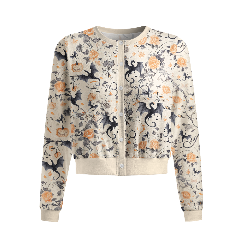 Pagewings Fantasy Bookish Crew Neck Cardigan Sweaters