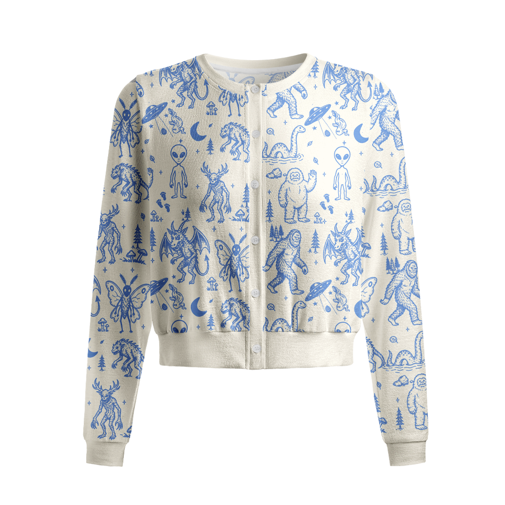 Pagewings Fantasy Bookish Crew Neck Cardigan Sweaters