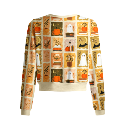 Pagewings Ghosts Love Reading Crew Neck Cardigan Sweaters