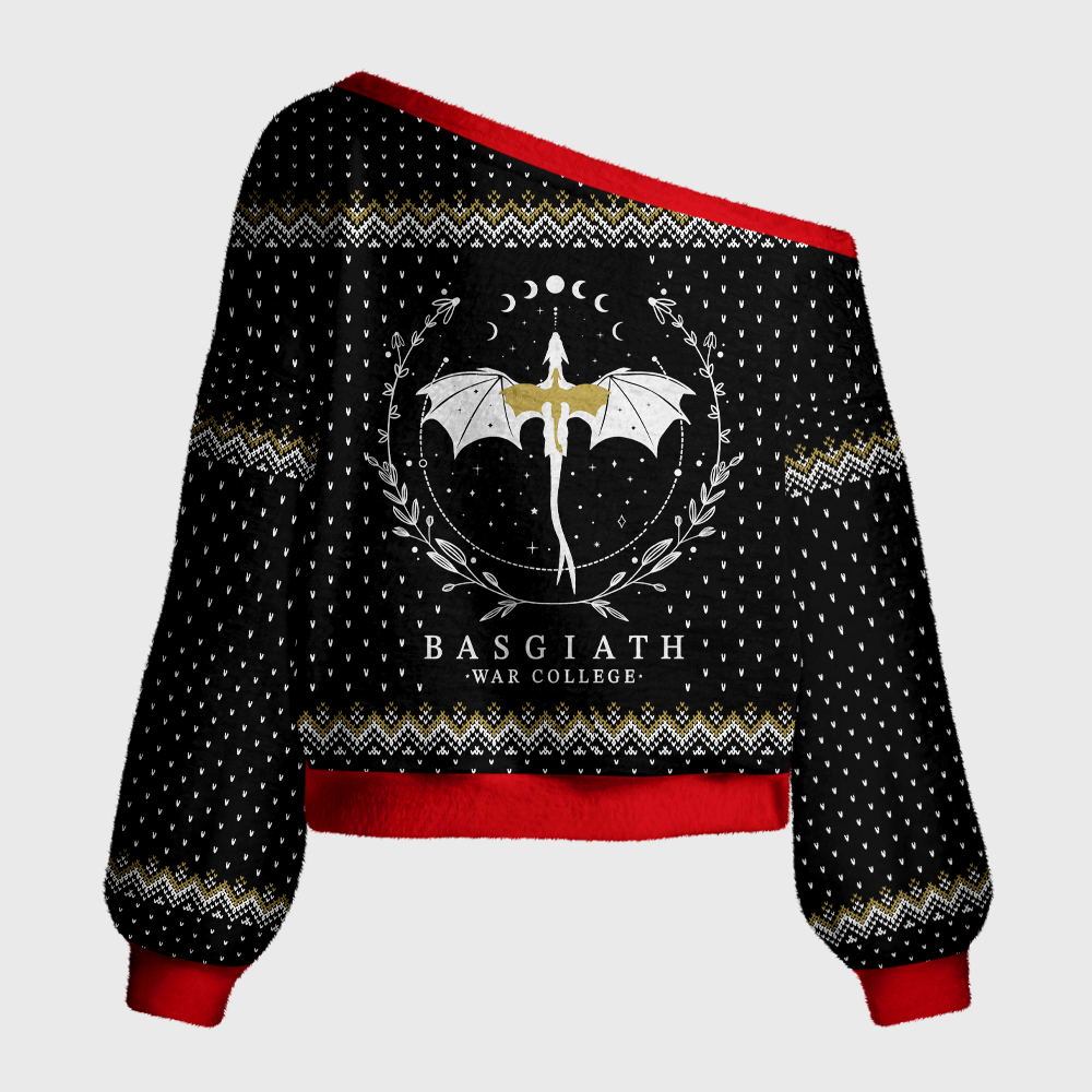 Pagewings Fantasy Reader Off Shoulder Ugly Knit Sweater