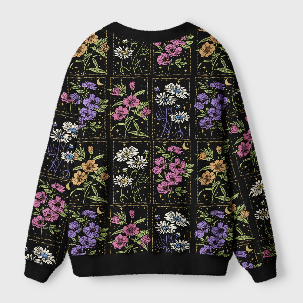 Pagewings Summer Floral Square Neck Light Knit Unisex Cardigan Sweaters
