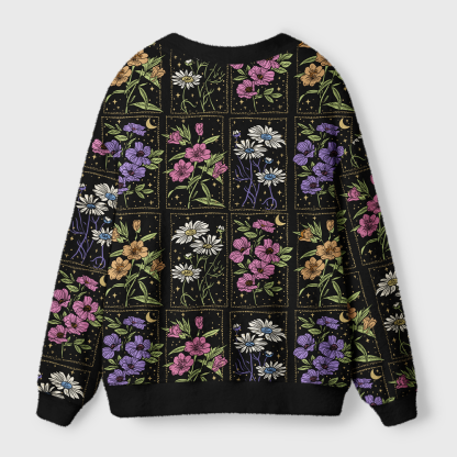 Pagewings Summer Floral Square Neck Light Knit Unisex Cardigan Sweaters