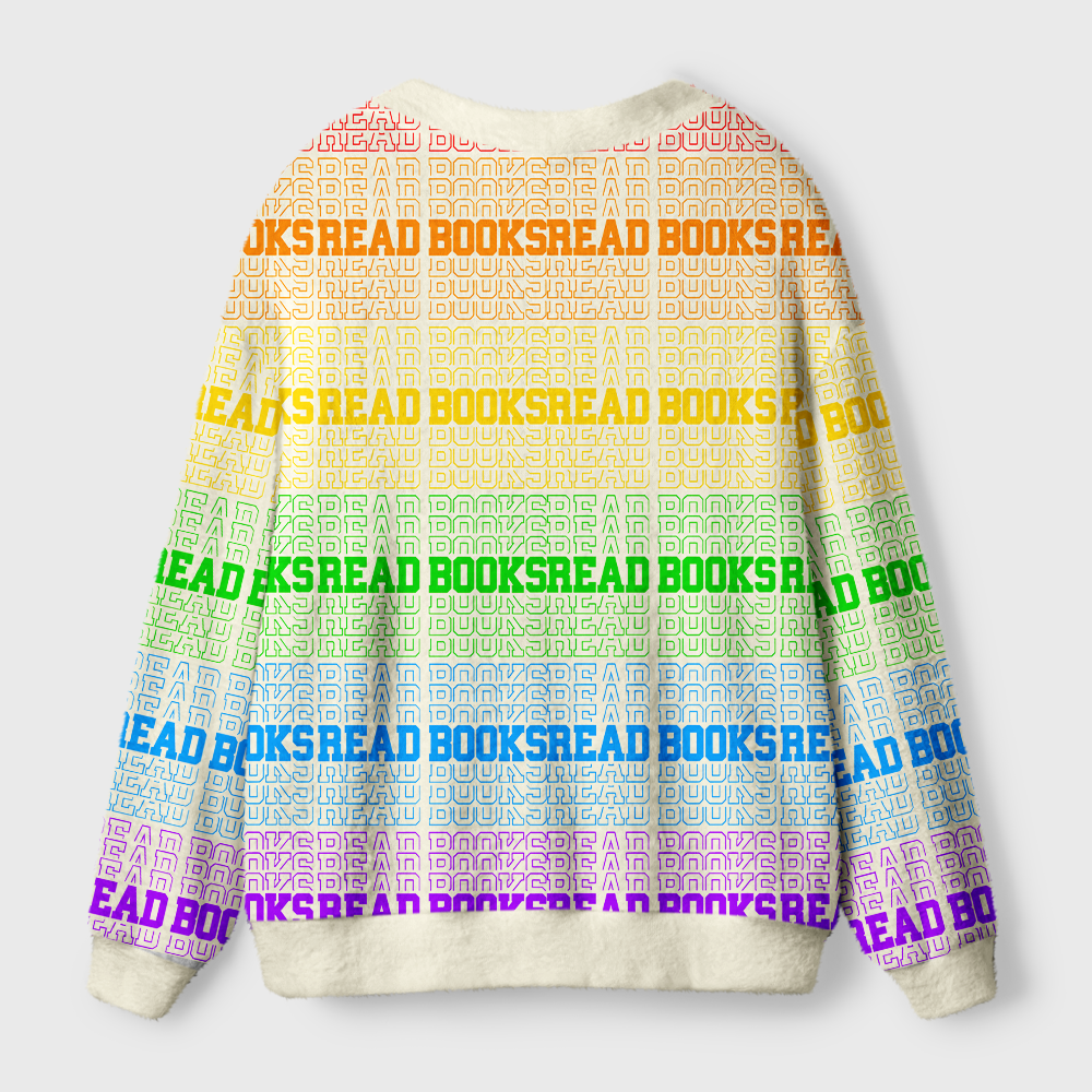 Pagewings Square Neck Read Books Light Knit Unisex Cardigan Sweaters