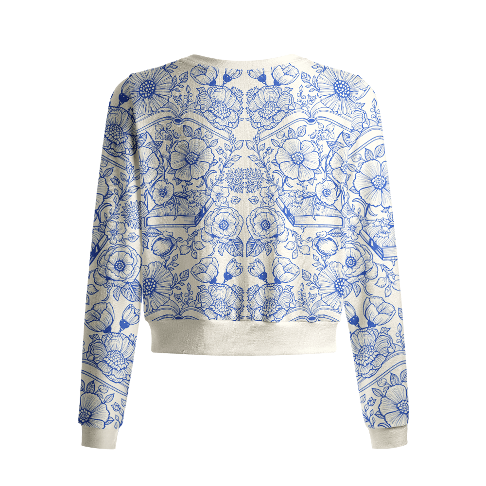 Pagewings Bookish Vibe Crew Neck Cardigan Sweaters