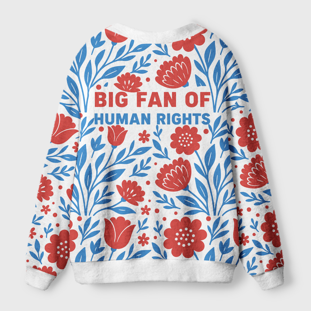 Pagewings Big Fan Of Human Rights Light Knit Unisex Cardigan Sweaters