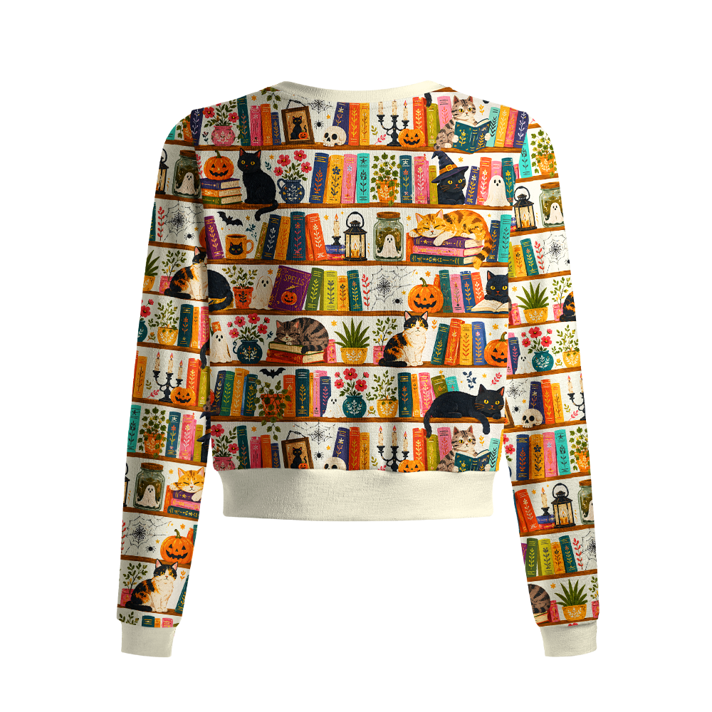 Pagewings Bookish Vibe Crew Neck Cardigan Sweaters