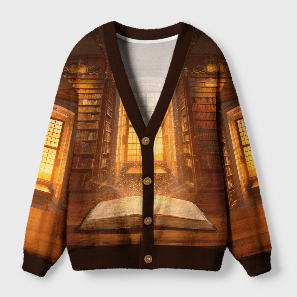 Pagewings Library Light Knit Unisex Cardigan Sweaters