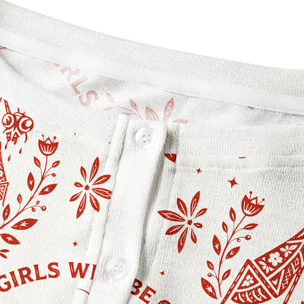 Pagewings Girls Will Be Girls Crew Neck Cardigan Sweaters