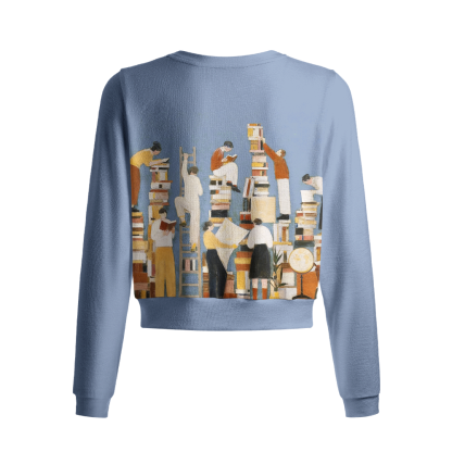 Pagewings Book Towers Crew Neck Cardigan Sweaters