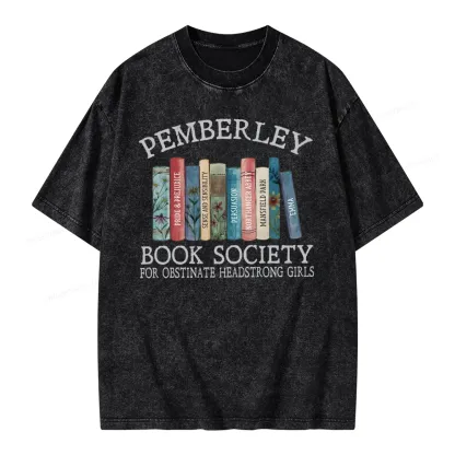 Pagewings Pemberley Book Society Unisex Washed T-shirt