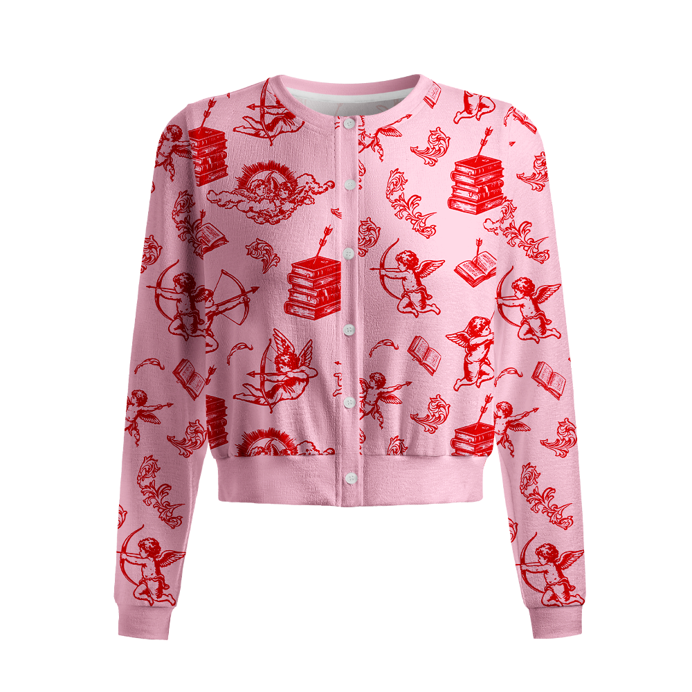 Pagewings Book Lover Crew Neck Cardigan Sweaters
