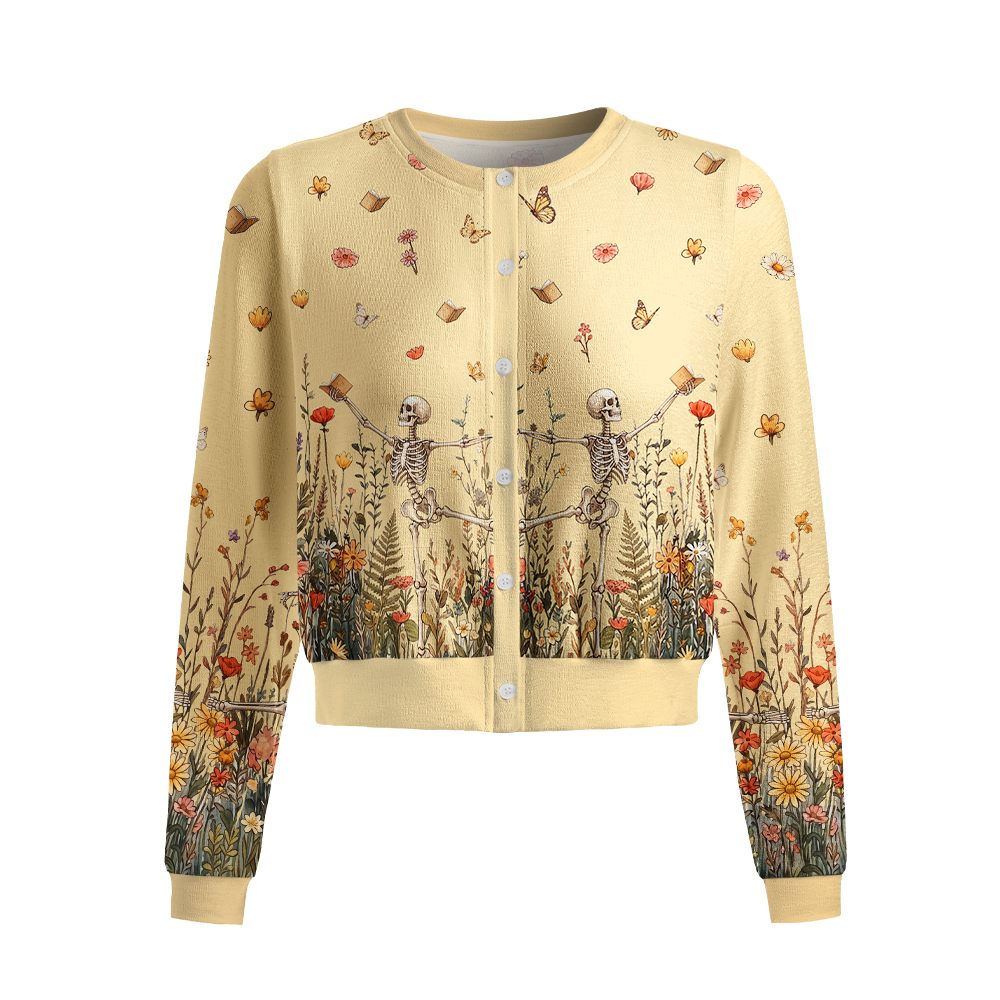 Pagewings Book Lover Crew Neck Cardigan Sweaters