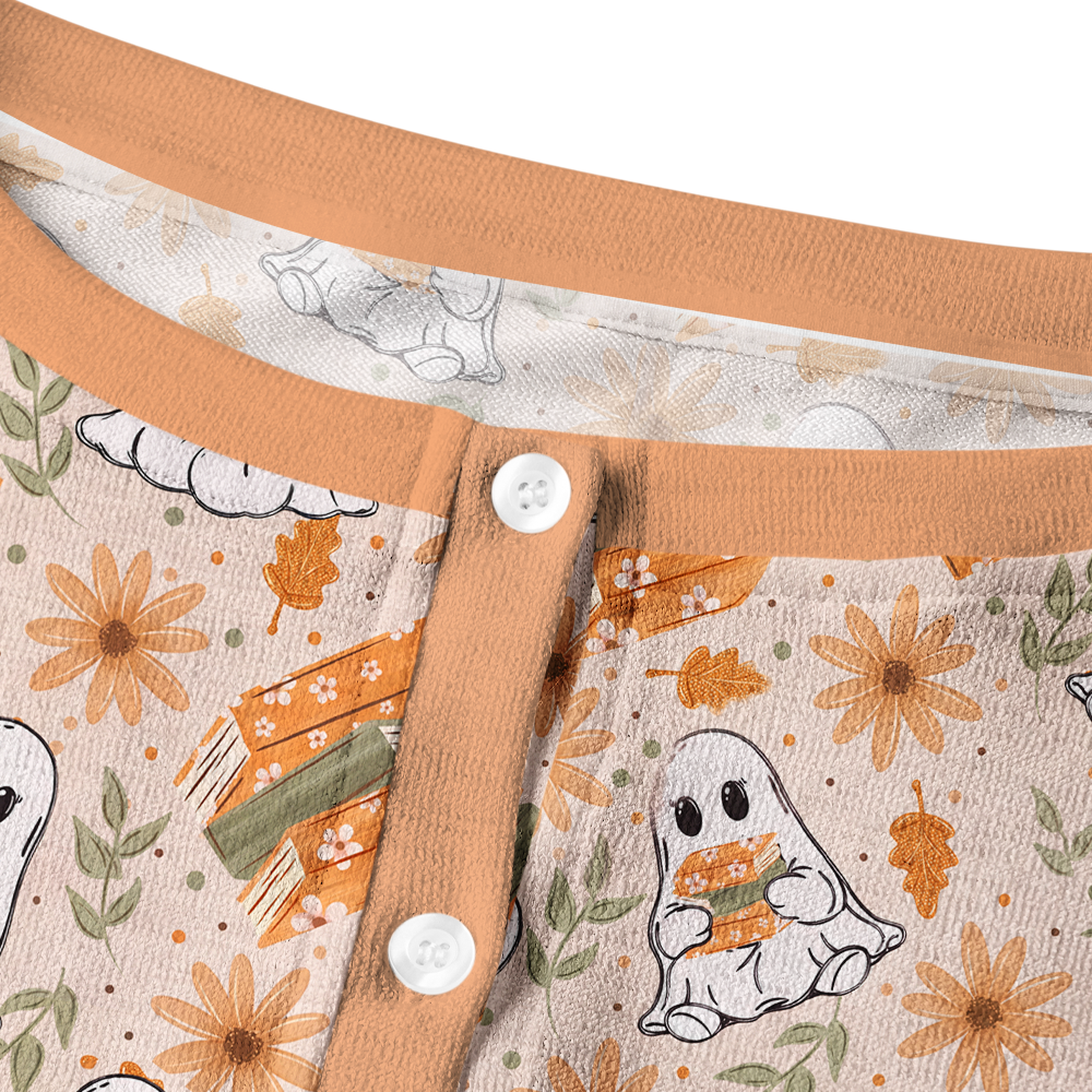 Pagewings Ghosts Love Reading Crew Neck Cardigan Sweaters