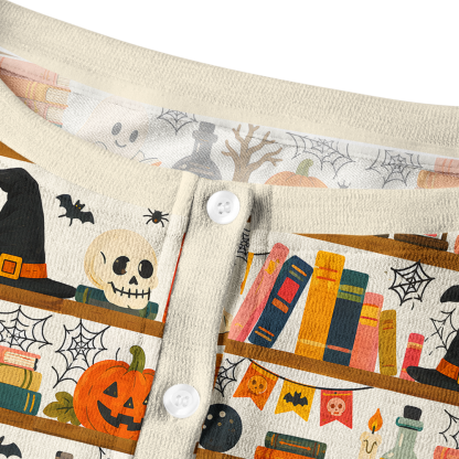 Pagewings Halloween Bookish Crew Neck Cardigan Sweaters