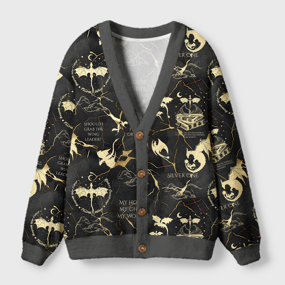 Pagewings Silver One Light Knit Unisex Cardigan Sweaters