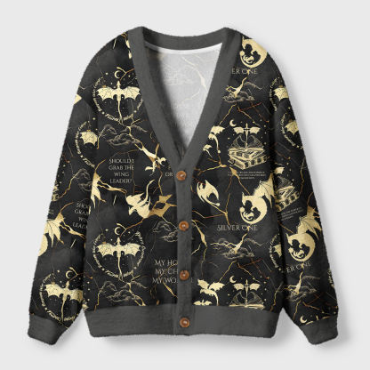 Pagewings Silver One Light Knit Unisex Cardigan Sweaters