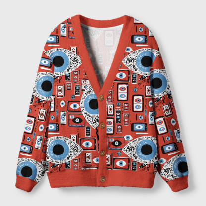 Pagewings Make Orwell Fiction Again Light Knit Unisex Cardigan Sweaters