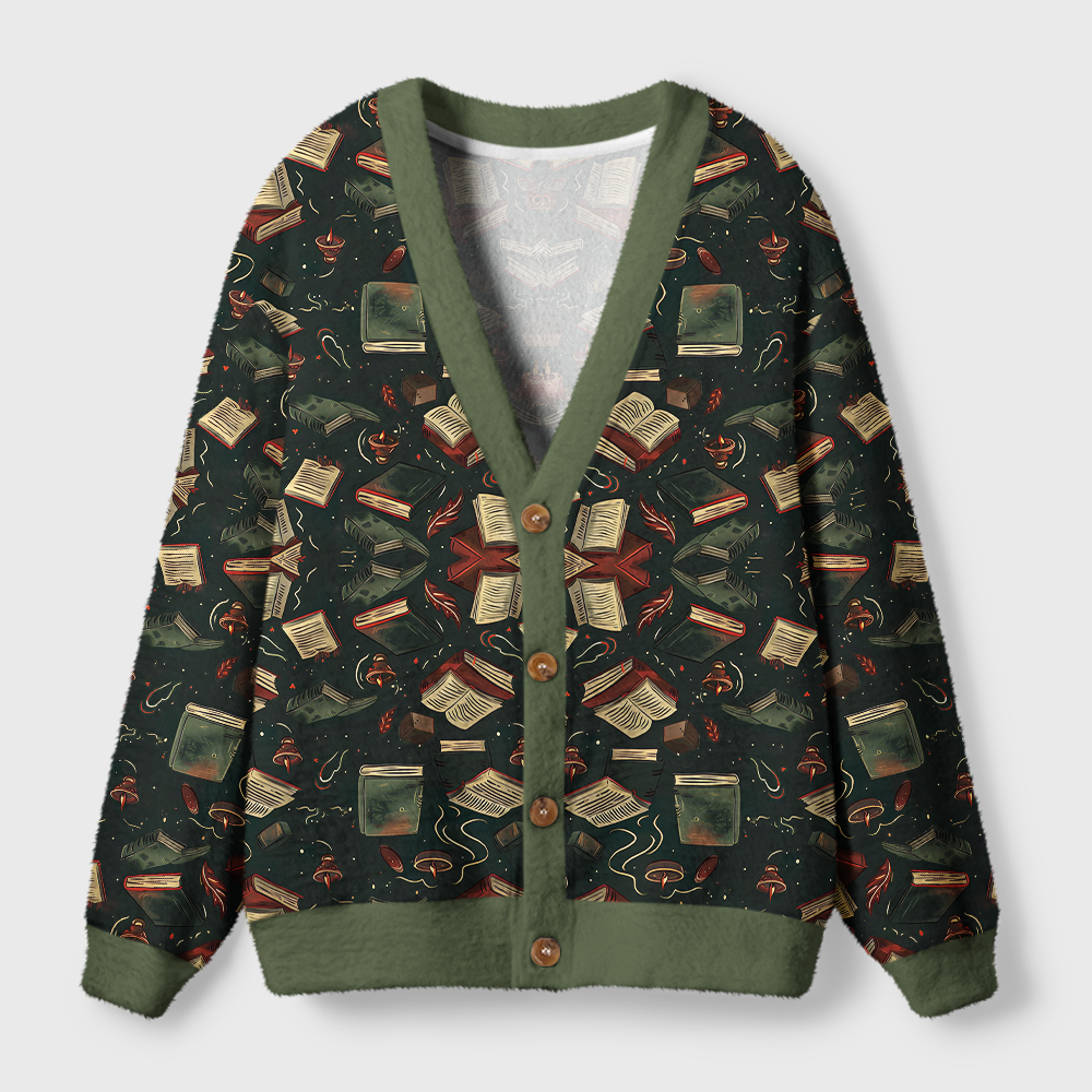 Pagewings Fantasy Reading Light Knit Unisex Cardigan Sweaters