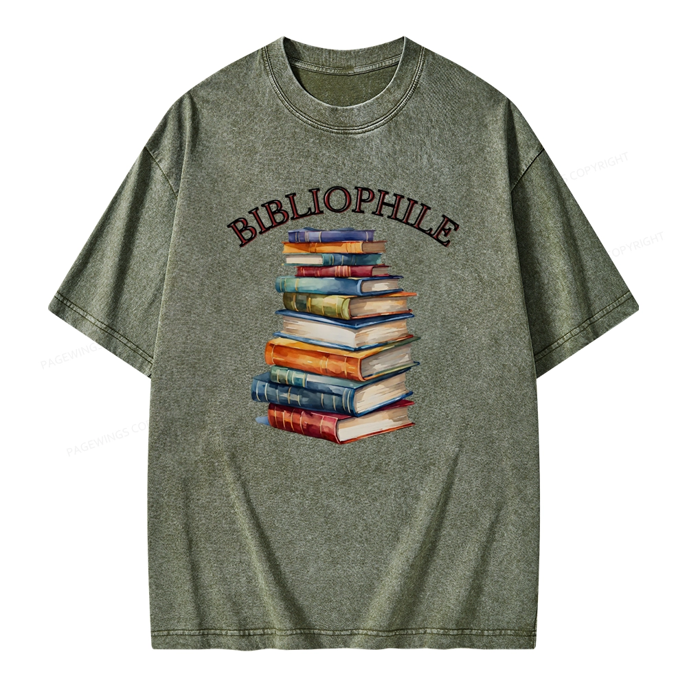 Pagewings Bibliophile Unisex Washed T-shirt