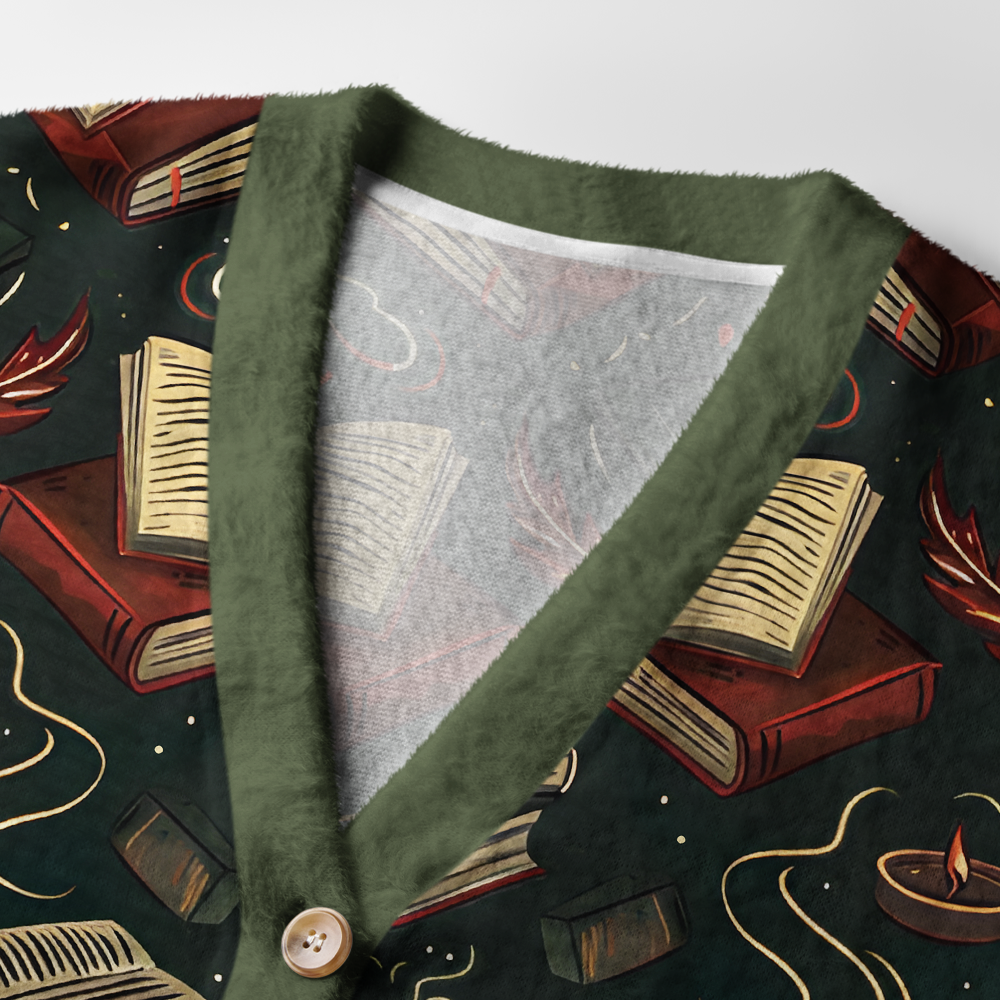 Pagewings Fantasy Reading Light Knit Unisex Cardigan Sweaters