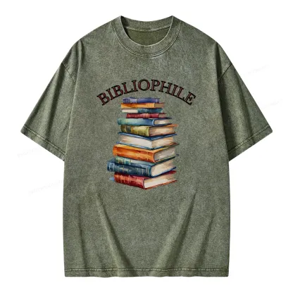 Pagewings Bibliophile Unisex Washed T-shirt