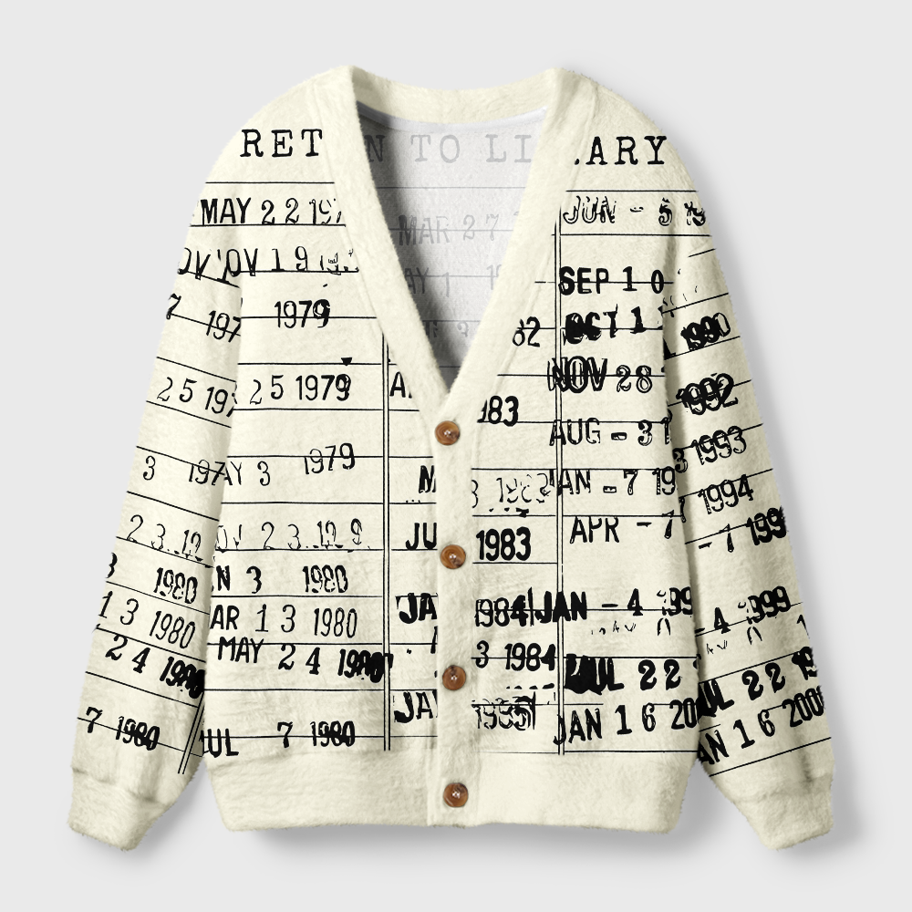 Pagewings Library Card Light Knit Unisex Cardigan Sweaters
