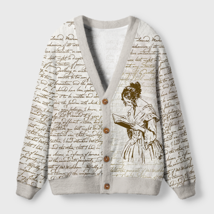 Pagewings Barely Tolerable Book Lover Light Knit UnisexCardigan Sweaters