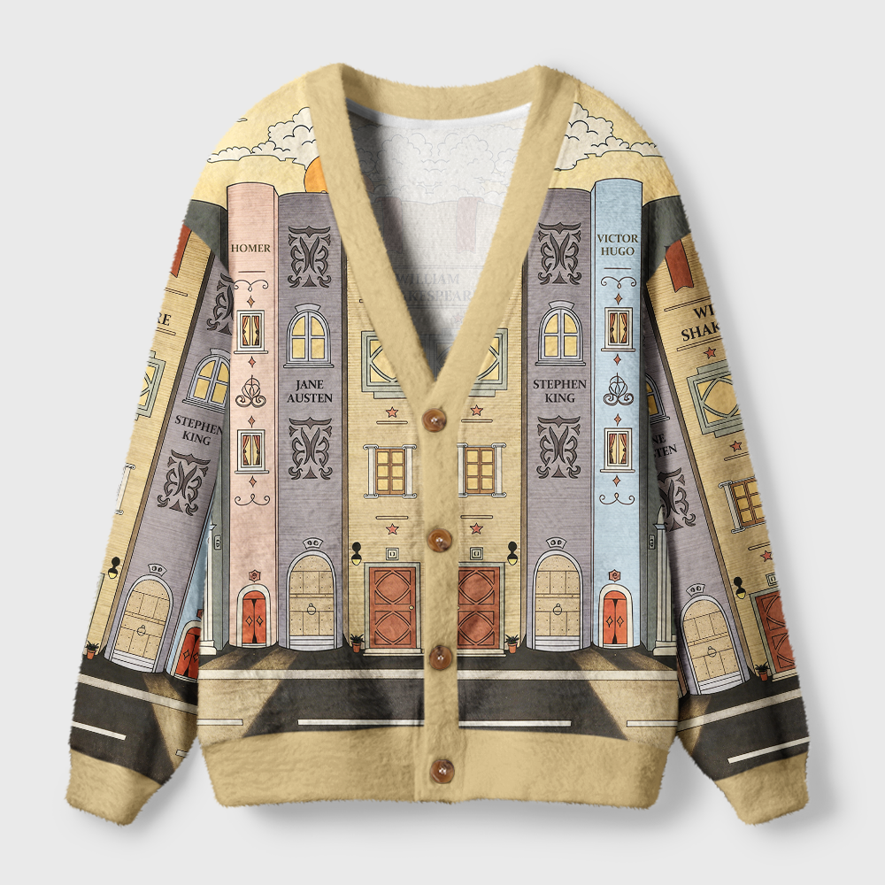 Pagewings Literary Women Light Knit Unisex Cardigan Sweaters