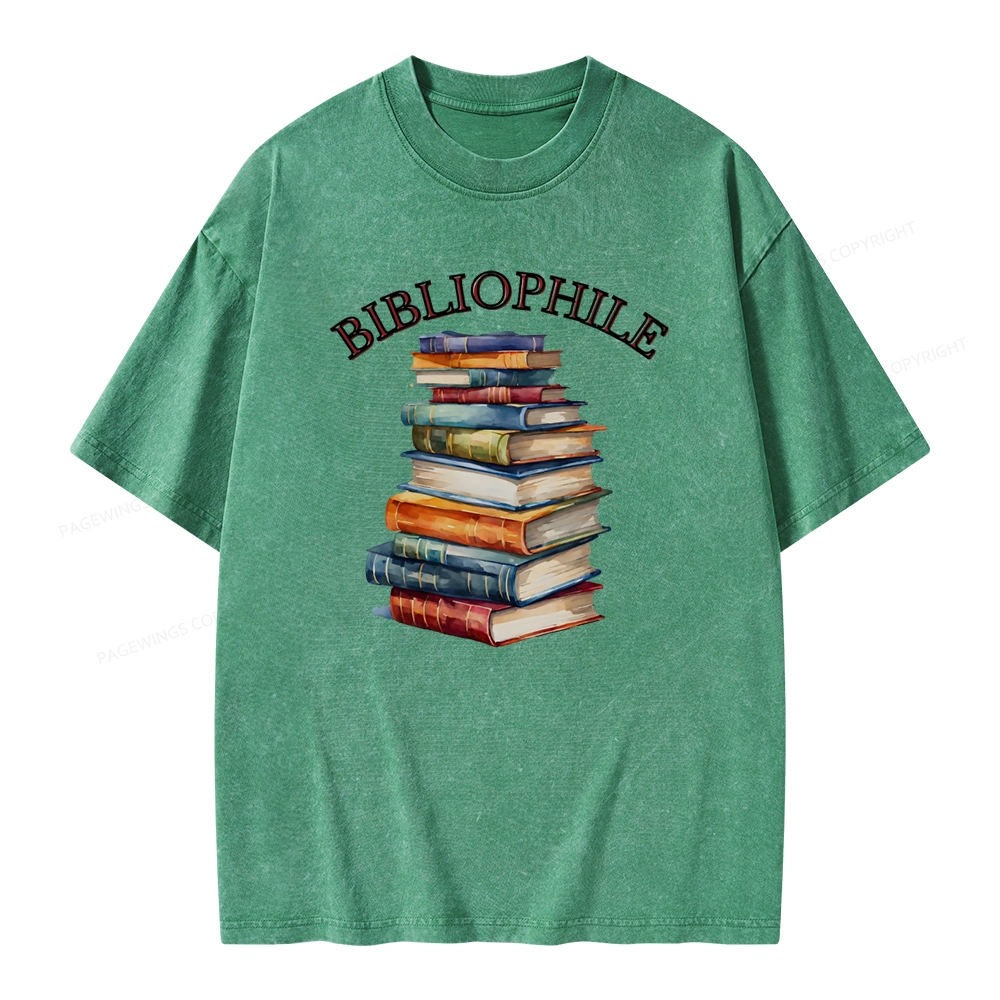 Pagewings Bibliophile Unisex Washed T-shirt