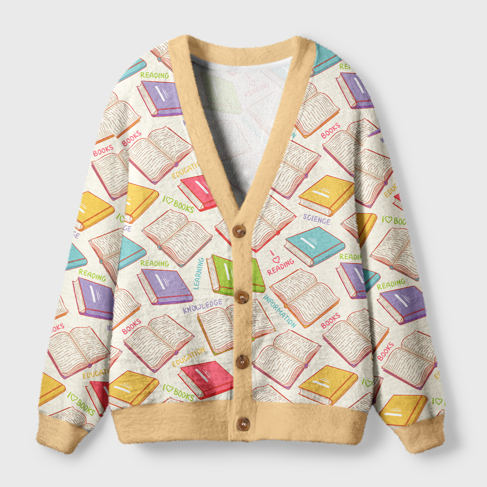 Pagewings Books Light Knit Unisex Cardigan Sweaters