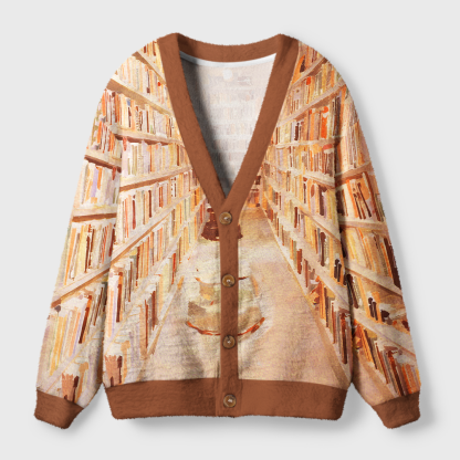 Pagewings Cozy Reading Light Knit Unisex Cardigan Sweaters