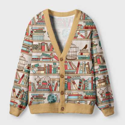 Pagewings Bookstore  Light Knit Unisex Cardigan Sweaters