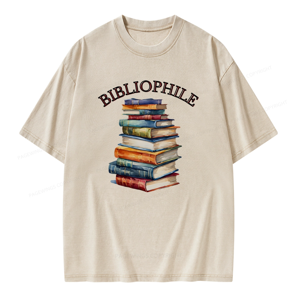 Pagewings Bibliophile Unisex Washed T-shirt