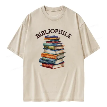 Pagewings Bibliophile Unisex Washed T-shirt