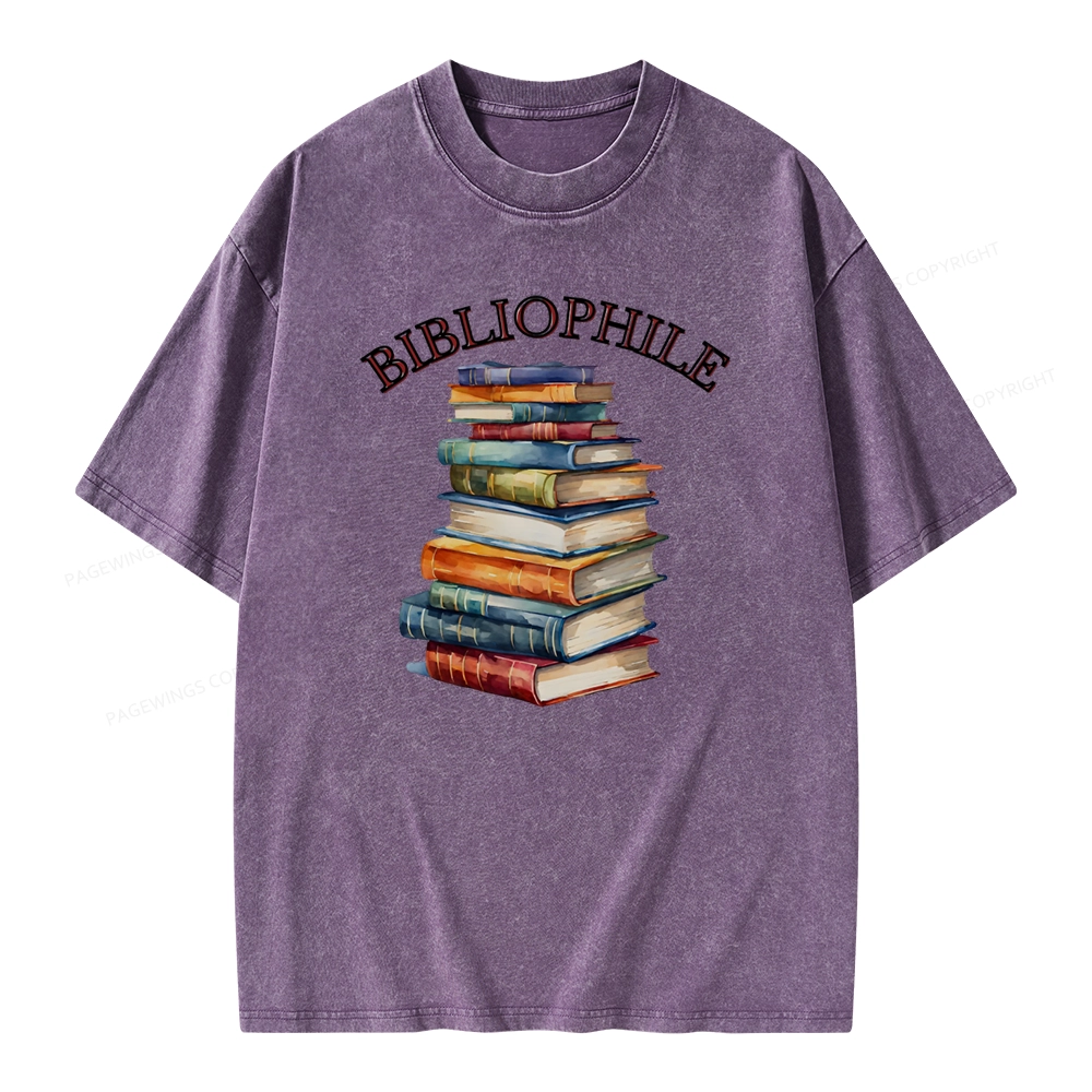 Pagewings Bibliophile Unisex Washed T-shirt