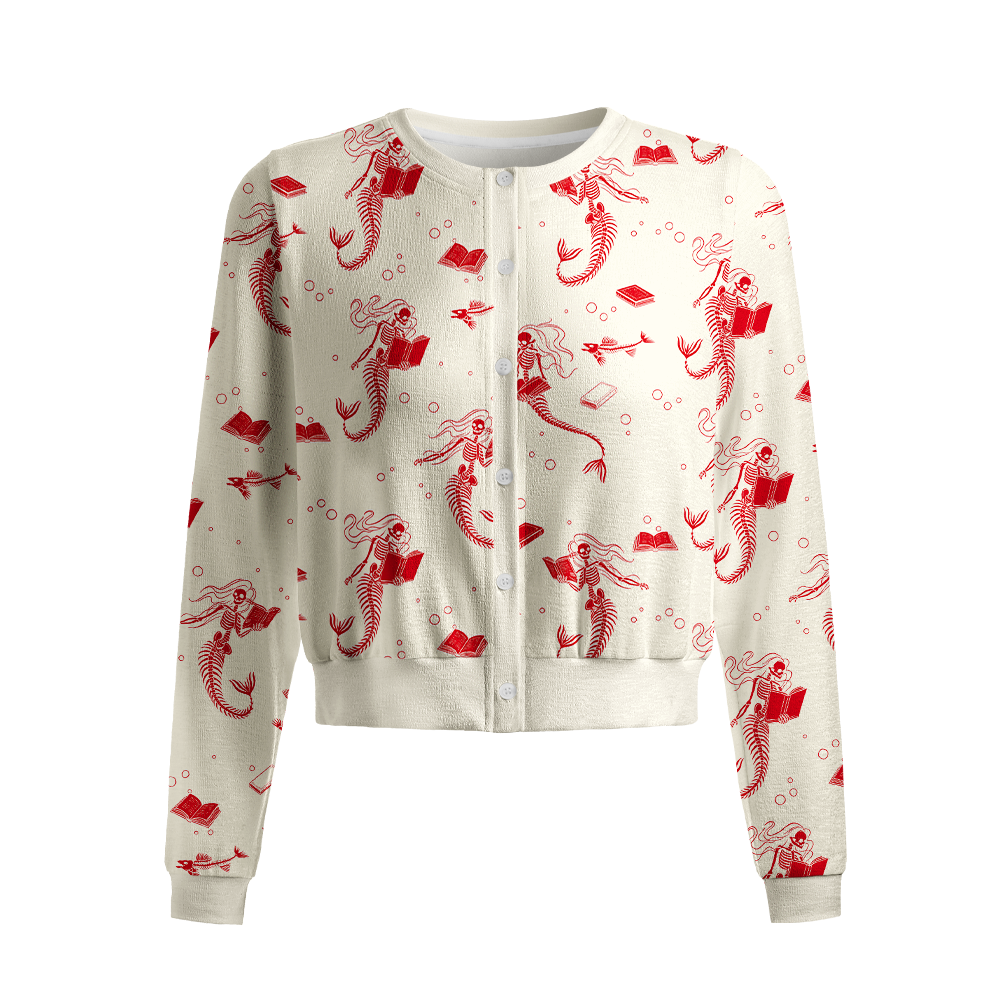 Pagewings Bookish Vibe Crew Neck Cardigan Sweaters