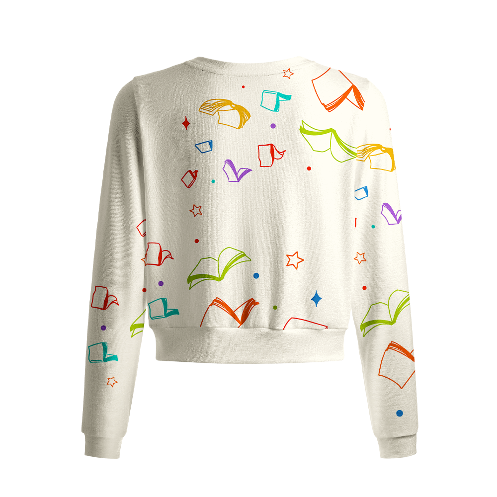Pagewings Bookish Vibe Crew Neck Cardigan Sweaters