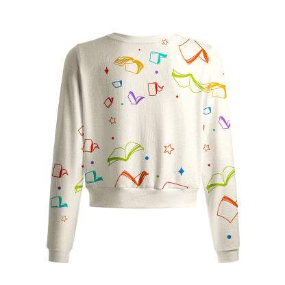 Pagewings Bookish Vibe Crew Neck Cardigan Sweaters