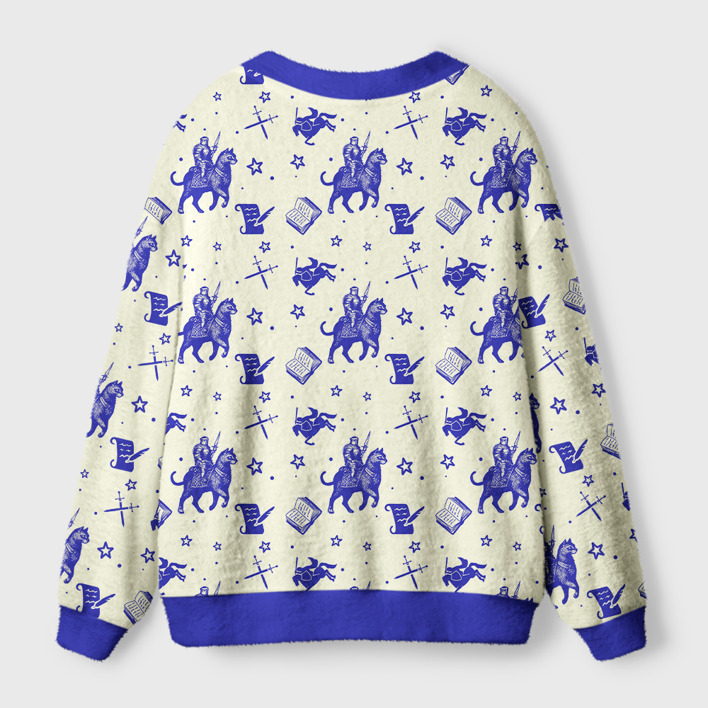 Pagewings Defend The Public Library Light Knit Unisex Cardigan Sweaters