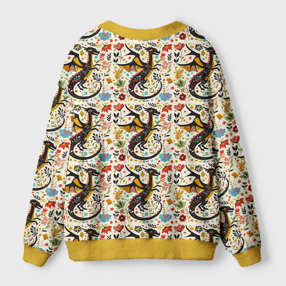 Pagewings Book Dragon Light Knit Unisex Cardigan Sweaters