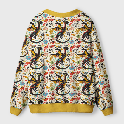 Pagewings Book Dragon Light Knit Unisex Cardigan Sweaters