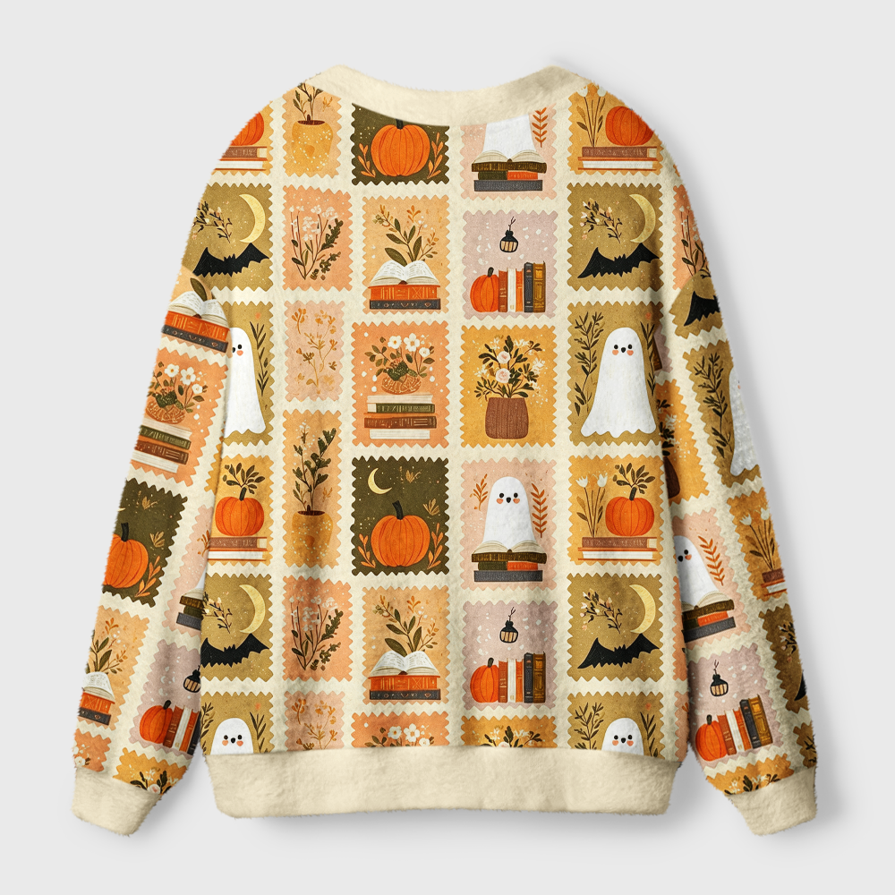 Pagewings Ghosts Love Reading Light Knit Unisex Cardigan Sweaters