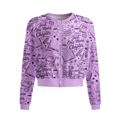 Pagewings Just One More Chapter Crew Neck Cardigan Sweaters