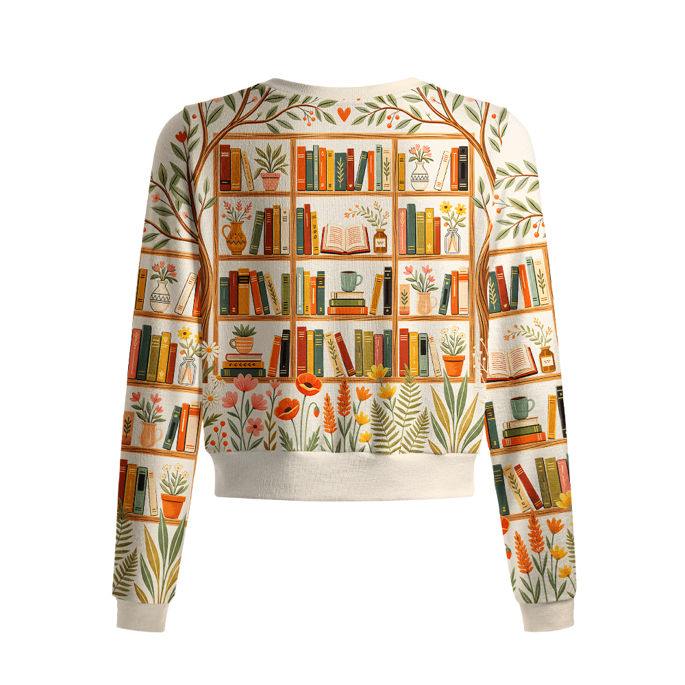 Pagewings Bookish Vibe Chapter Crew Neck Cardigan Sweaters